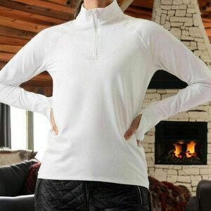 Athleta White Whistler Half Zip Top